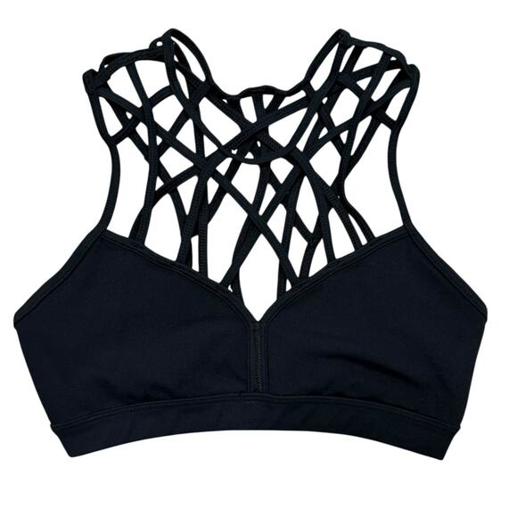 Forever 21 Black Sports Bra Racerback Cut Out Size Small Athleisure Workout - Picture 1 of 10